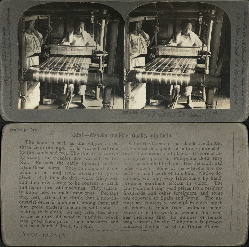 Manila Hemp Industry – Weaving the Finer Quality into Cloth, NAtive Method, Philippines.